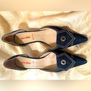 Miu Miu denim low heels size 37 used condition